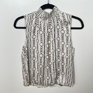 Banana republic gold and brown chain top